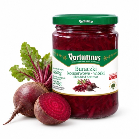 Buraczki Konserwowe Wiórki 460g / Vortumnus