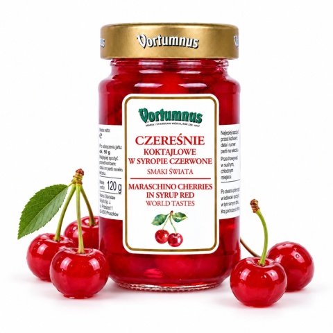 Czereśnie Koktajlowe Czerwone w Syropie 250g / Vortumnus