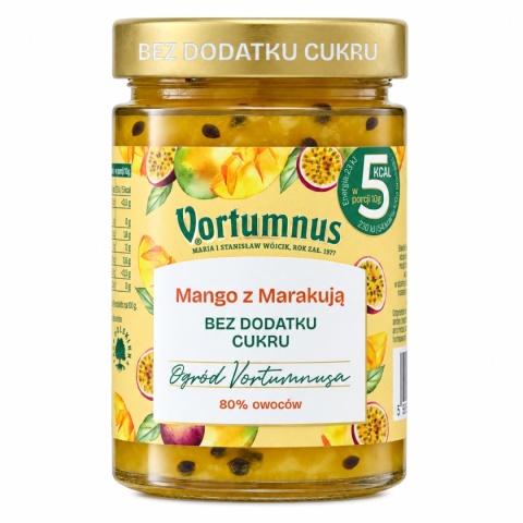 Dżem Bez Cukru MANGO MARAKUJA 80% 300g / Vortumnus