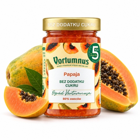 Dżem Bez Cukru PAPAJA 80% 300g / Vortumnus