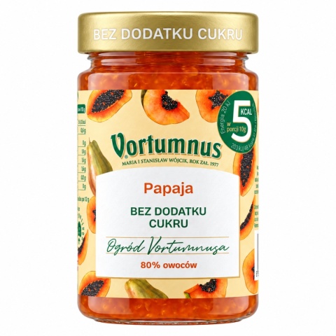 Dżem Bez Cukru PAPAJA 80% 300g / Vortumnus