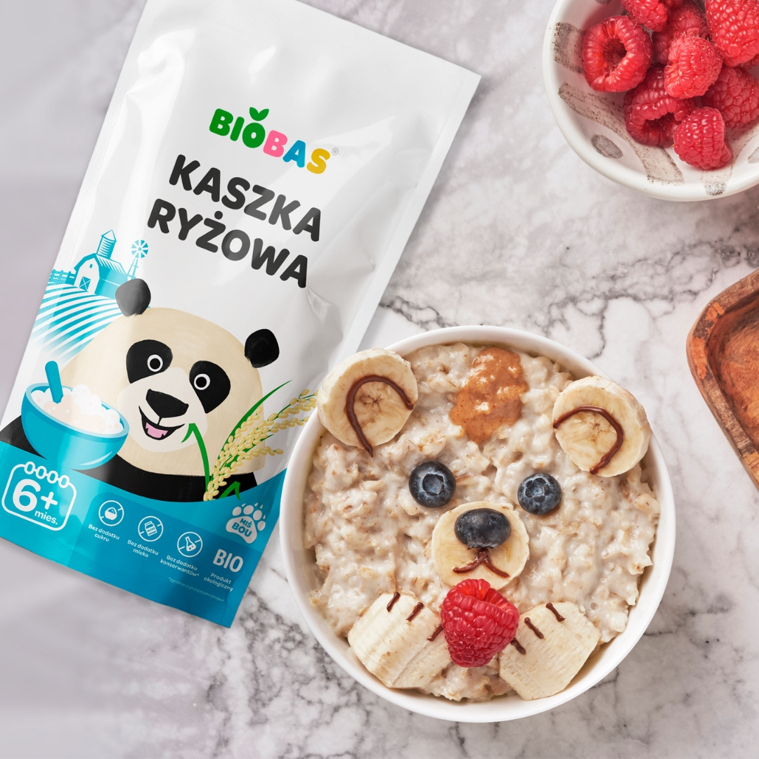 Kaszka ryżowa BIOBAS podana z owocami