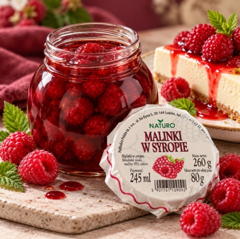 Malinki w Syropie 260g / Naturo