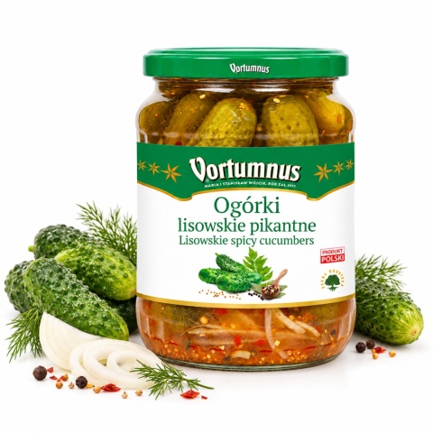 Ogórki Lisowskie PIKANTNE 660g / Vortumnus
